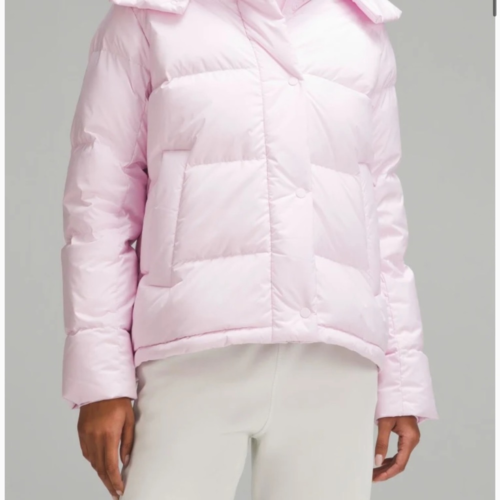 Lululemon Athletica Pink Puffer Jacket with Quilted Design